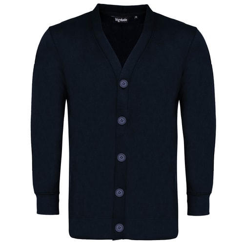 Bigdude Brushed Fleece Cardigan Navy